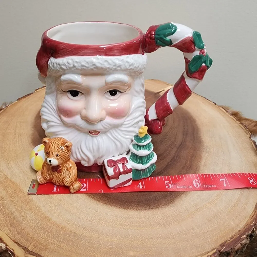 Santa Mug Vintage 90’s Tis The Season Christmas Santa Cup Hot Cocoa Mug